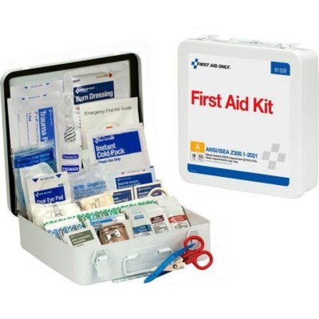 ACME UNITED First Aid Only First Aid Kit, 50 Person, ANSI Compliant, Class A, Metal Case 91328